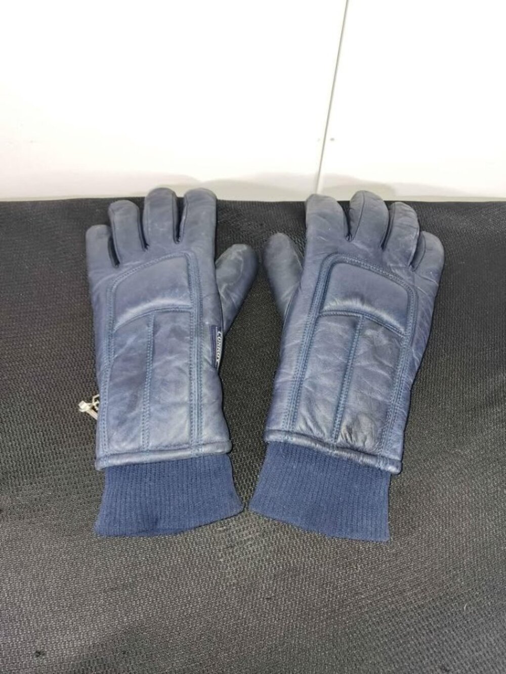 Vintage Conroy Gloves Women's Size Large Navy Blue Leather Made in Japan E0